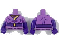 LEGO part Torso Wonder Twin Zan Pattern / Dark Purple Arms with Molded Medium Lavender Short Sleeves Pattern / Dark Purple Hands 973pb2947c01