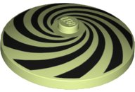 LEGO part Dish 4 x 4 Inverted (Radar) with Solid Stud with Spiral Segments Black Pattern 3960pb055