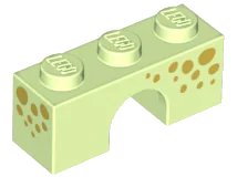 LEGO onderdeel Arch 1 x 3 with Gold Spots on Three Sides Pattern (4490pb05)
