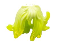 LEGO part Minifigure, Hair Female Mid-Length Wavy with Side Spikes, Elongated Hole in Back and Marbled Trans-Neon Green Pattern 53801pb01