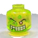 LEGO part Minifigure, Head Slime Face, 1 Red Eye, White Teeth, Missing Tooth Pattern 3626pb0293