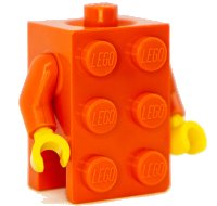 LEGO onderdeel Torso, 2 x 3 Brick Costume / Reddish Orange Arms / Yellow Hands (BAM) 37191c10