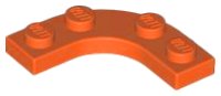 LEGO part Plate, Round Corner 3 x 3 with 2 x 2 Curved Cutout 68568
