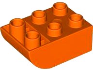 LEGO part Duplo, Brick 2 x 3 Slope Curved Inverted 98252