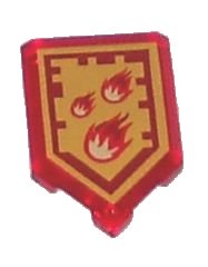 LEGO onderdeel Tegel, Aangepast 2 x 3 Pentagonaal met Nexo Power Shield Patroon - Incinerate 22385pb008