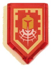 LEGO onderdeel Tegel, Gewijzigd 2 x 3 Vijfhoekig met Nexo Power Shield Patroon - Commanding Shout (22385pb102)