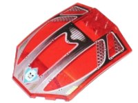 LEGO part Windscreen 8 x 6 x 2 Curved with Evil Skull Logo and Windows Pattern x224pb001
