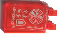 LEGO part Piastrella Modificata 2 x 3 con 2 Clip con Motivo Radar Nexo Knights Bianco (Adesivo) - Set 70317 30350bpb117