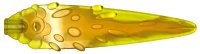 LEGO part Flame / Vapor Trail with Axle Hole and Ovals with Marbled Bright Light Orange Pattern 1995pb01