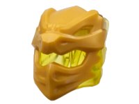 LEGO part Minifigure, Headgear Helmet with Flames on Back with Molded Pearl Gold Dragon Face Pattern 79899pb01