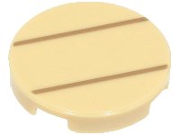 LEGO onderdeel Tile, Round 2 x 2 with Bottom Stud Holder with 2 Dark Tan Lines Pattern (Super Mario Lemmy Stomach) 14769pb554