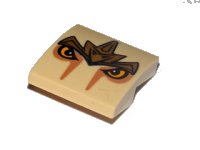 LEGO part Slope, Curved 2 x 2 x 2/3 with Lion Armor and Eyes Pattern 15068pb002