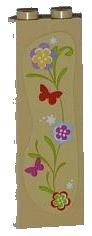 LEGO part Brick 1 x 2 x 5 with Flowers and Butterflies Pattern Model Right Side (Sticker) - Set 3315 2454pb075R