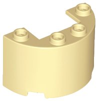 LEGO part Cylinder Half 2 x 4 x 2 with 1 x 2 Cutout 24593
