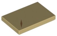 LEGO part Tile 2 x 3 with Reddish Brown Diamond Shaped Scar Pattern 26603pb016