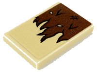 LEGO part Piastrella 2 x 3 con Motivo Stoffa Stracciata Marrone Rossastro (Adesivo) - Set 75967 26603pb108
