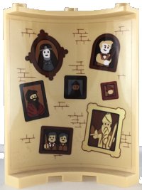 LEGO part Quart de Cylindre 4 x 4 x 6 avec Briques et Motif Sept Portraits sur Intérieur (Autocollant) - Set 71043 30562pb063