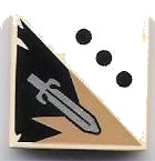 LEGO part Carreau 2 x 2 avec motif 3 points noirs et épée 3068pb0419