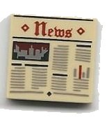 LEGO part Carreau 2 x 2 avec Motif de Journal 'News' 3068pb0951