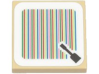 LEGO part Tile 2 x 2 with Super Mario Scanner Code Kamek’s Broom / Broomstick Pattern (Sticker) - Sets 71391 / 71407 / 71440 3068pb1961