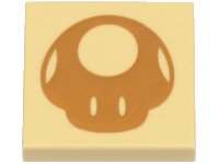LEGO part Carreau 2 x 2 with Medium Nougat Mushroom Silhouette Pattern (Super Mario Nabbit Bag Side) 3068pb2056