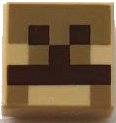 LEGO part Carreau 1 x 1 avec Motif Pixelisé Marron Foncé et Tan Foncé (Minecraft Nez et Bouche de Bébé Chameau) 3070pb349