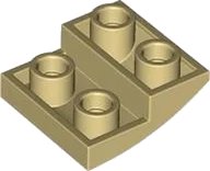 Pente, Courbe 2 x 2 x 2/3 Inversée en beige, numéro de pièce LEGO 32803