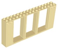LEGO onderdeel Deur, Frame 2 x 16 x 6 met 3 Openingen en 2 Studs aan Beide Zijden aan Voorkant 35103