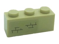 LEGO part Brick 1 x 3 with Bricks Pattern Model Left Side (Sticker) - Set 71043 3622pb135L