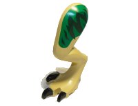 LEGO part Dinosaur Leg Large (Rear) Indoraptor / Baryonyx / Therizinosaurus Left with Pin, Black Claws with Dark Green Stripes on Green Background Pattern 37674c01pb02