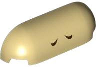 LEGO part Slope, Curved 1 x 4 with Rounded Ends with Dark Brown Curved Lines Pattern (Super Mario Donkey Kong / Funky Kong Nostrils) (4045pb01)