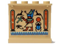 LEGO part Panel 1 x 4 x 3 with Hieroglyphs and Scarab Pattern Model Left Side (Sticker) - Set 5938 4215pb013L