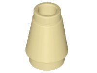 LEGO part Cone 1 x 1 with Top Groove 4589b