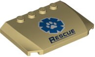 LEGO part Wedge 4 x 6 x 2/3 Triple Curved with Wildlife Rescue Logo Pattern (52031pb163)