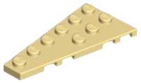 Biseau, Plate 6 x 3 Gauche en beige, numéro de pièce LEGO 54384