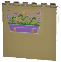 LEGO part Panel 1 x 6 x 5 with Flower Box and Butterflies Pattern Right (Sticker) - Set 3189 59349pb052R