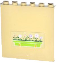LEGO part Panel 1 x 6 x 5 with Lime Flower Box Pattern (Sticker) - Set 3185 59349pb074