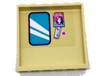 LEGO part Panel 1 x 6 x 5 with Mirror, Picture of Girl, First Aid Paper and Star Pattern on Inside (Sticker) - Set 41313 59349pb130
