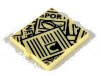 LEGO part Glass for Window 1 x 2 x 2 Flat Front with Scattered Newspapers Pattern 60601pb020