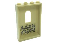 LEGO part Panel 1 x 4 x 5 Wall with Window with Hanging Frames with School Rules and Bricks Pattern on Inside (Sticker) - Set 71043 60808pb013