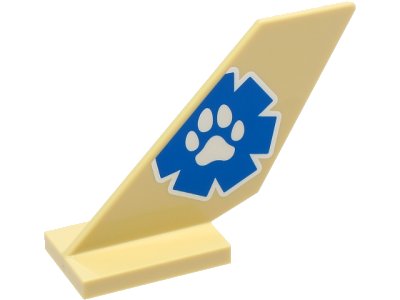 LEGO part Tail Shuttle with Blue and White Wildlife Rescue Logo with Paw Print Pattern on Both Sides (6239pb104)