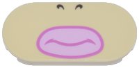 LEGO part Tile, Round 2 x 4 Oval with Dark Brown Nostrils, Bright Pink Lips, and Dark Pink Closed Mouth Pattern (Super Mario Wendy Lower Face) 66857pb040