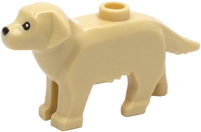 LEGO part Dog, Labrador / Golden Retriever with Black Eyes and Nose Pattern (69962pb01)