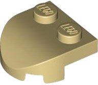 LEGO part Brick Wedged, Rounded 2 x 2 with Curved Front, 2 Studs 7037