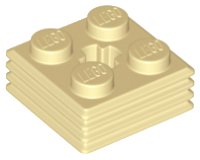 LEGO part Plate Special 2 x 2 x 2/3 with Axle Hole and Grill on Sides (Haybale) 71752