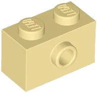 Brick, Modified 1 x 2 with Stud on Side en beige, numéro de pièce LEGO 86876