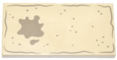 LEGO onderdeel Tile 2 x 4 with Dark Tan Litter Pan, Splashes and Dots Pattern (87079pb1352)