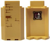LEGO onderdeel Panel 3 x 3 x 6 Corner Wall without Bottom Indentations with Bricks Type 1 Outside and Portrait of Wizard Type 2 Inside Pattern (Stickers) - Set 75953 87421pb049