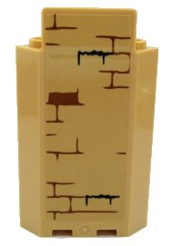 LEGO part Panel 3 x 3 x 6 Corner Wall without Bottom Indentations with Brown Bricks with Moss Pattern (Sticker) - Set 75954 87421pb051