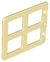 LEGO onderdeel Duplo Door / Window Pane 1 x 4 x 3 with 4 Same Size Panes Square Corners 90265
